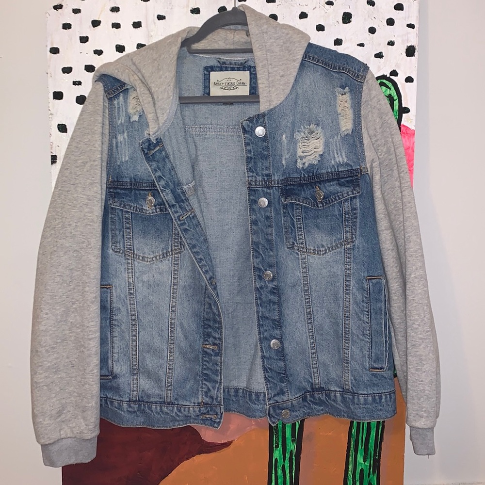 COPY - Distressed Grey Hoodie/Jean Jacket